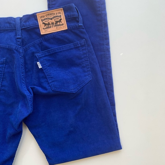 COPY - Levi’s 511 Corduroy Cobalt Blue Pants Straight Leg Electric Pockets W 30… - Picture 13 of 16